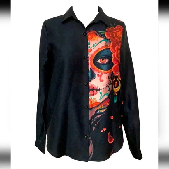 Long Sleeve Shirt With Printed Pattern - Picture 4 of 5